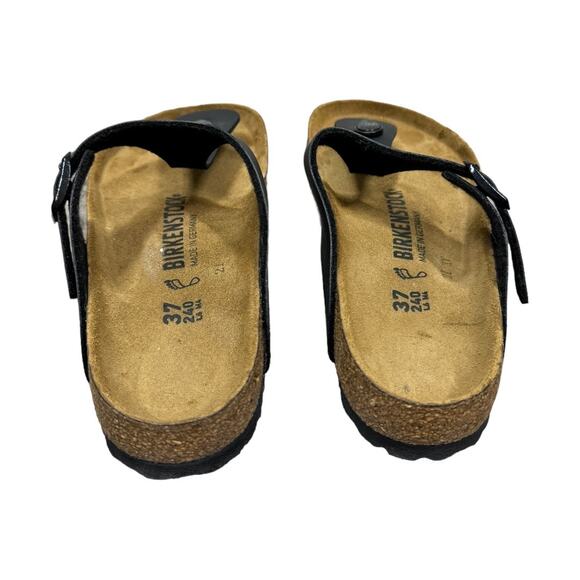 Birkenstock Gizeh Birko-Flor Black Sandals Women's 6 37 Cork Footbed Thong - Picture 5 of 8